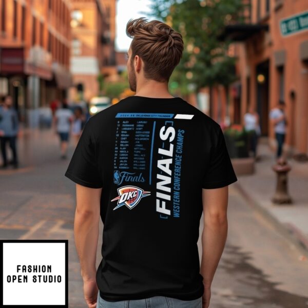 Oklahoma City Thunder 2025 Western Conference Champions Roster Buzzer Beater T-Shirt