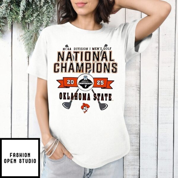 Oklahoma State Cowboys 2025 Ncaa Men’S Golf National Champions T-Shirt