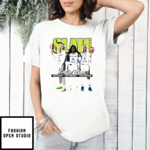 Paige Bueckers,Arike Ogunbowale And Dijonai Carrington Dallas Wings Slam T-Shirt