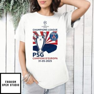 Paris Saint-Germain Campioni D’Europa 2025 Champions League Logo T-Shirt