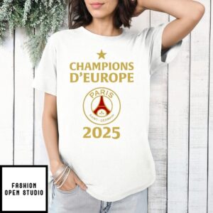 Paris Saint-Germain Champions D’Europe 2025 Logo T-Shirt