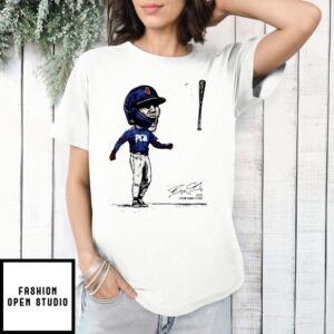 Pete Crow-Armstrong Chicago Cubs Batflip Big Head Signature T-Shirt