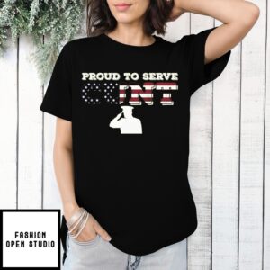 Proud To Serve Cunt American Flag T-Shirt