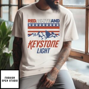 Red White And Keystone Light 4Th Of July T-Shirt