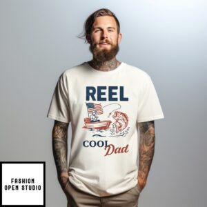 Reel Cool Dad Fish American Flag T-Shirt