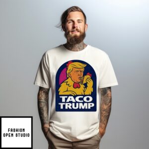 Taco Trump 2025 Trump Always Chickens Out Cartoon T-Shirt