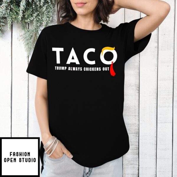 Taco Trump Always Chickens Out Tariffs And Trade Humor T-Shirt