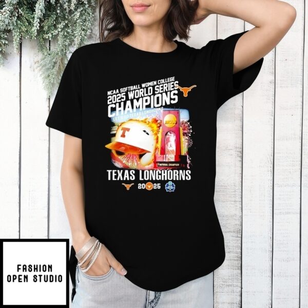 Texas Longhorns Ncaa Softball Women’S College 2025 World Series Champions T-Shirt