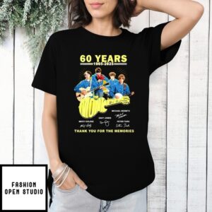 The Monkees 60 Years 1965 2025 Thank You For The Memories Signatures T-Shirt