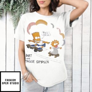 The Simpsons Bart And Maggie Simpson Surfing T-Shirt