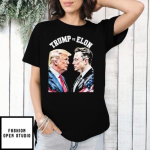 Trump Vs Elon American Flag ’25 T-Shirt