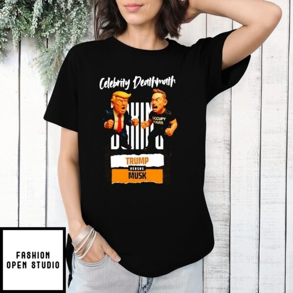 Trump Vs Musk Boxing Match Celebrity Death Moth T-Shirt