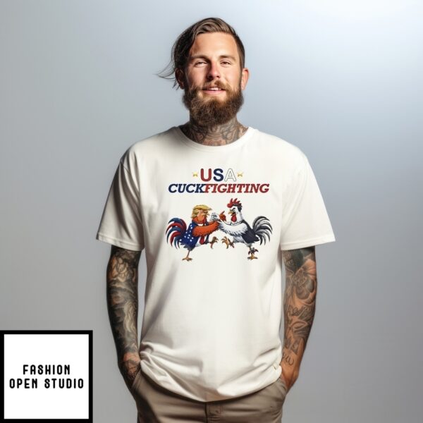 Usa Cuck Fighting Trump Vs Elon Chicken T-Shirt