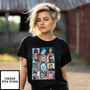 Vintage Lucha Libre Masked Wrestlers Arena Coliseo T-Shirt