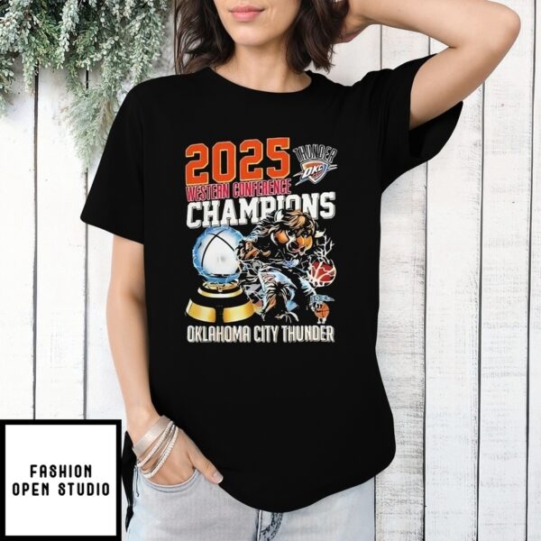 Western Conference Champions Oklahoma City Thunder Nba 2025 T-Shirt