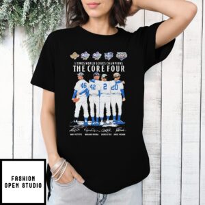 Andy Pettitte Mariano Rivera Derek Jeter And Jorge Posada New York Yankees 5 Times World Series Champions The Core Four Signatures Team T-Shirt