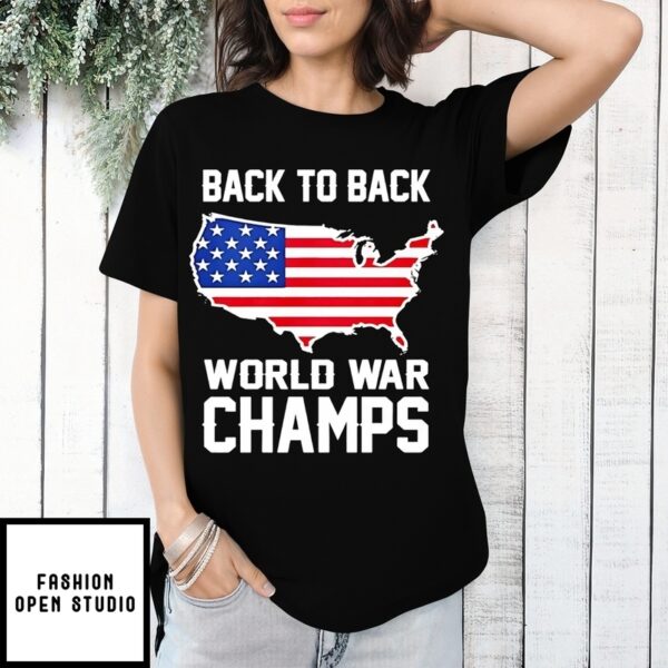 Back To Back World War Champs 2025 Usa Map T-Shirt