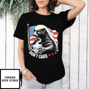 Badger Coffee Don’T Care Usa Flag T-Shirt