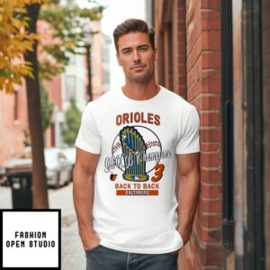 Baltimore Orioles 3 Mlb Champions Hardwood Classics Champions Vintage T-Shirt