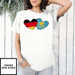 Germany Kazakhstan Flag Heart German Kazakh Friendship T-Shirt