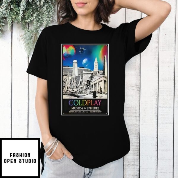 Gillette Stadium In Foxborough Ma Show Coldplay July 15-16 2025 Poster T-Shirt