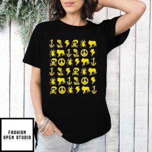 Golden Funny Symbol Skull Snake T-Shirt