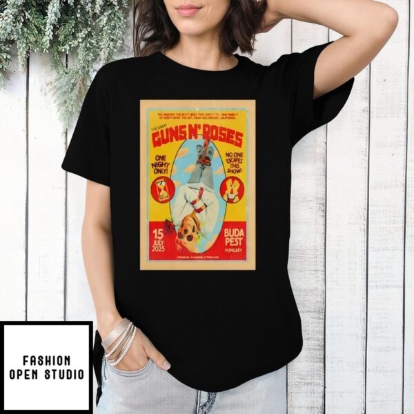 Guns N’ Roses 7-15-2025 Budapest Hungary Poster T-Shirt