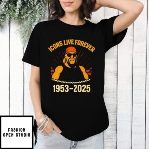 Hulk Hogan Icons Live Forever Wrestling Memorial T-Shirt