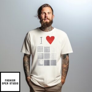 I Love Halftone Pattern T-Shirt