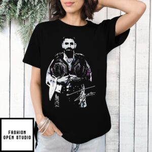 Ilia Topuria Double Belt Champion Monochrome Signature T-Shirt