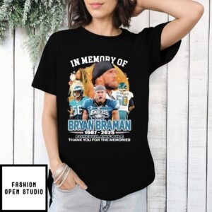 In Memory Of Bryan Braman Eagles 1987-2025 Forever An Eagle Thank You For The Memories T-Shirt
