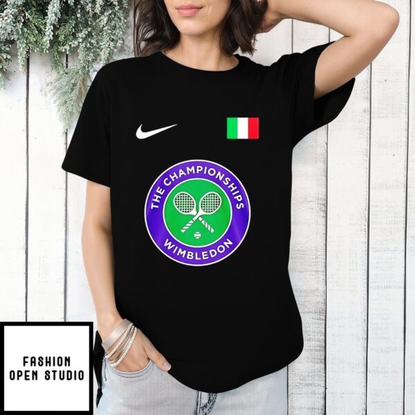 Jannik Sinner Champions Wimbledon 2025 Logo T-Shirt