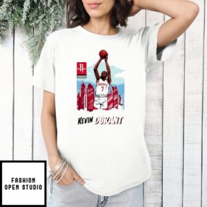 Kevin Durant Houston Rockets City Skyline Caricature T-Shirt