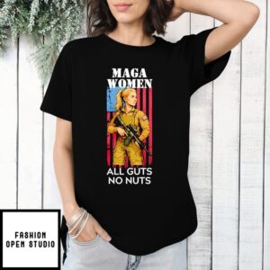 Maga Women All Guts No Nuts American Flag T-Shirt