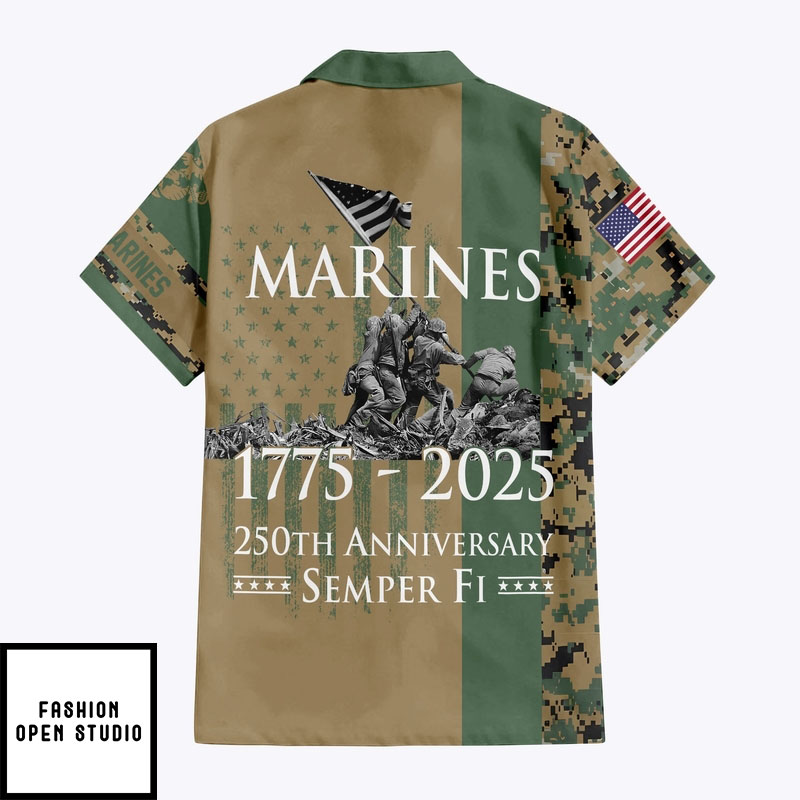 Marines 1775-2025 250th Anniversary Semper Fi T Hawaiian Shirt