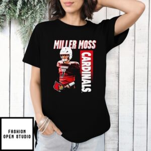 Miller Moss Louisville Cardinals Portrait T-Shirt