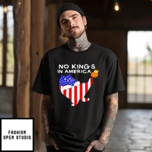No Kings In America Cat Usa Protest Save Democracy T-Shirt