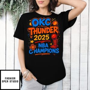 Okc Thunder Nba Champions 2025 Paint T-Shirt