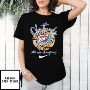 Oklahoma City Thunder 2025 Nba Champions Leopard T-Shirt