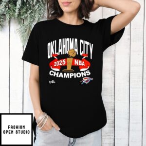 Oklahoma City Thunder 2025 Nba Champions Trophy T-Shirt