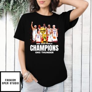 Oklahoma City Thunder 2025 Nba Finals Champions Poster T-Shirt