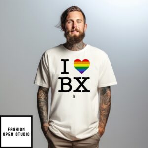 Reganaliyah Wearing I Love Bx Rainbow T-Shirt
