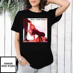 Sabrina Carpenter Man Best Friend Black Dress Kneeling Pose Signature T-Shirt