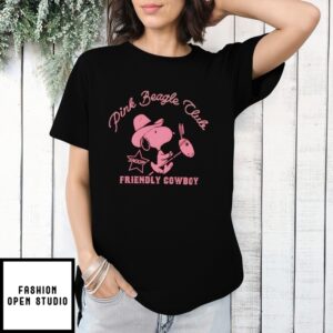 Snoopy Pink Beagle Club Friendly Cowboy T-Shirt