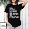 Stitch Schedule Eat Sleep Dupont Repeat T-Shirt