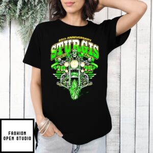 Sturgis Motorcycle Rally Green Skeleton Rider 85Th Anniversary 2025 T-Shirt