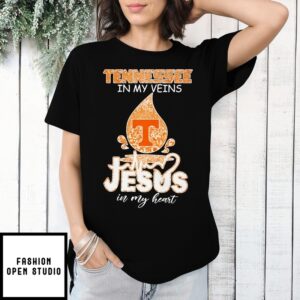 Tennessee Vols In My Veins Jesus In My Heart T-Shirt