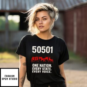 50501 Hands Off One Nation Every State Every Voice T-Shirt