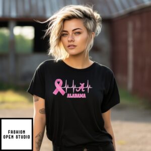 Alabama Heartbeat Pink Ribbon T-Shirt