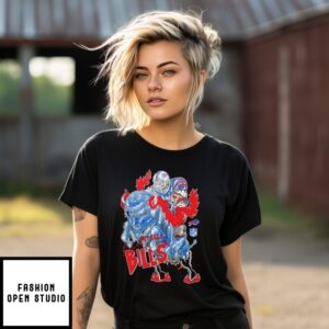 Buffalo Bills X Skeleton Player Buffalo Rider Vintage T-Shirt